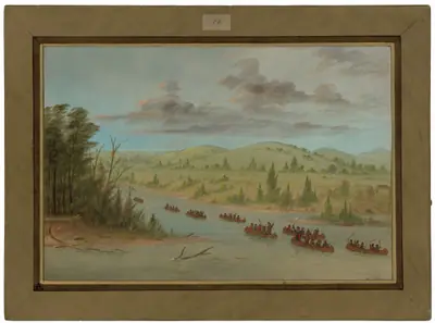 La Salle's Party Entering the Mississippi in Canoes. February 6, 1682