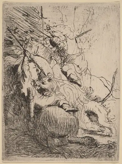 The Small Lion Hunt (with One Lion)