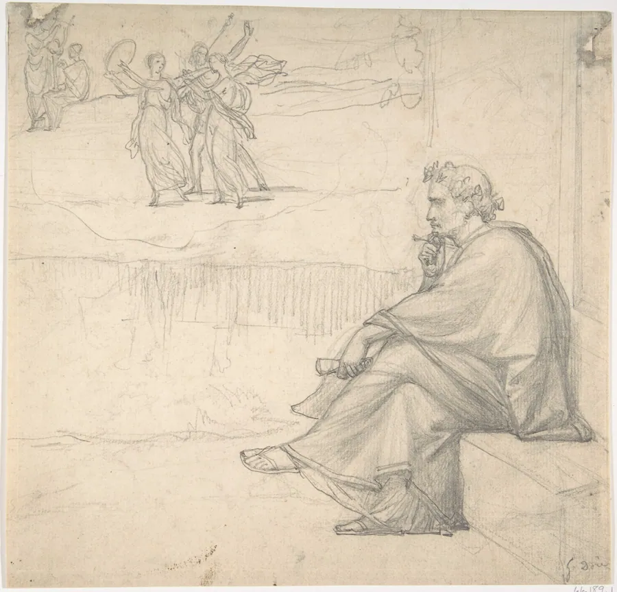 Male figure in classical costume by Gustave Doré