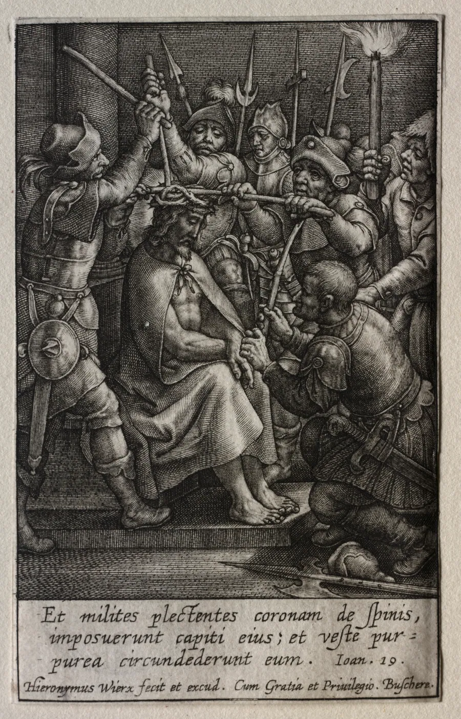 The Passion: The Crowning with Thorns by Hieronymus Wierix