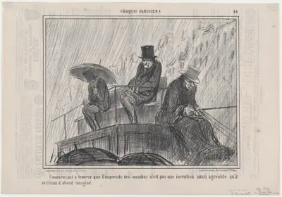 Commençant à trouver que l'imperiale des omnibus..., from Croquis Parisiens, published in Le Charivari, February 10, 1858