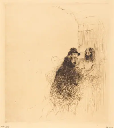 La rencontre sous la voute (2e planche) (The Meeting under the Arch) (second plate)