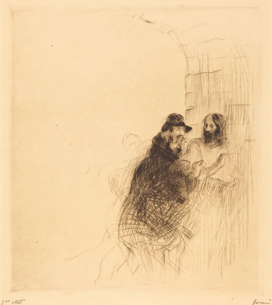La rencontre sous la voute (2e planche) (The Meeting under the Arch) (second plate) by Jean-Louis Forain