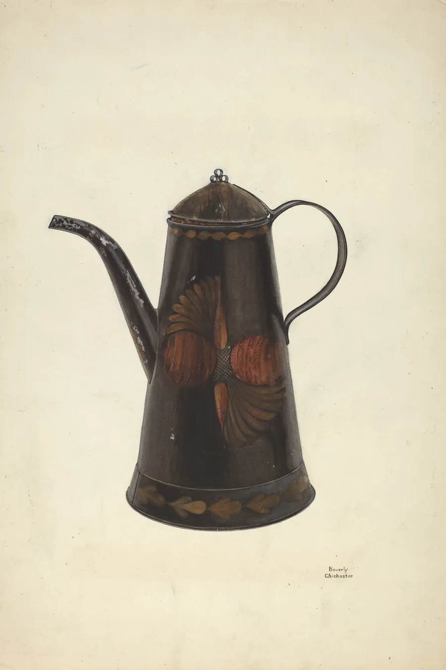 Toleware Tin Teapot by Beverly Chichester
