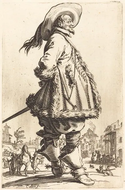 Noble Man with Mantle Trimmed in Fur, Holding his Hands Behind his Back