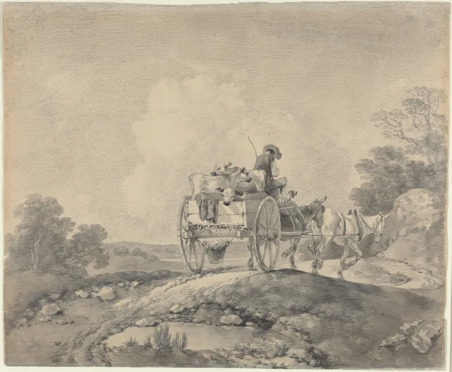 Drover with Calves in a Country Cart by Thomas Gainsborough