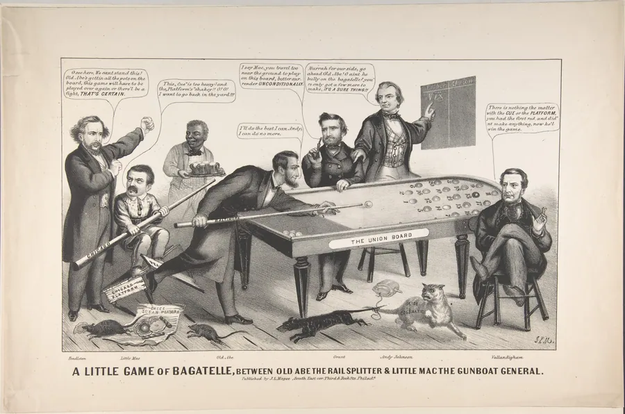 A Little Game of Bagatelle, Between Old Abe the Rail Splitter & Little Mac the Gunboat General by John L. Magee