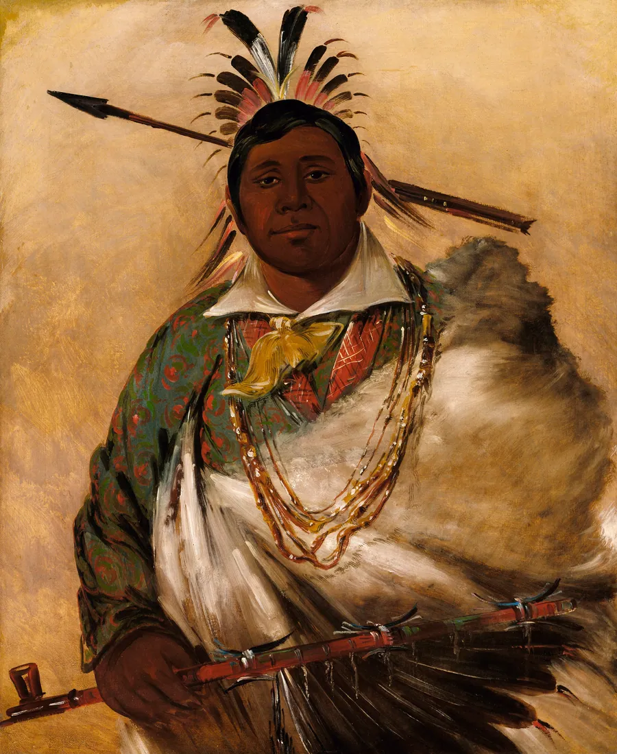 Téh-ke-néh-kee, Black Coat, a Chief by George Catlin, born Wilkes-Barre, PA 1796-died Jersey City, NJ 1872