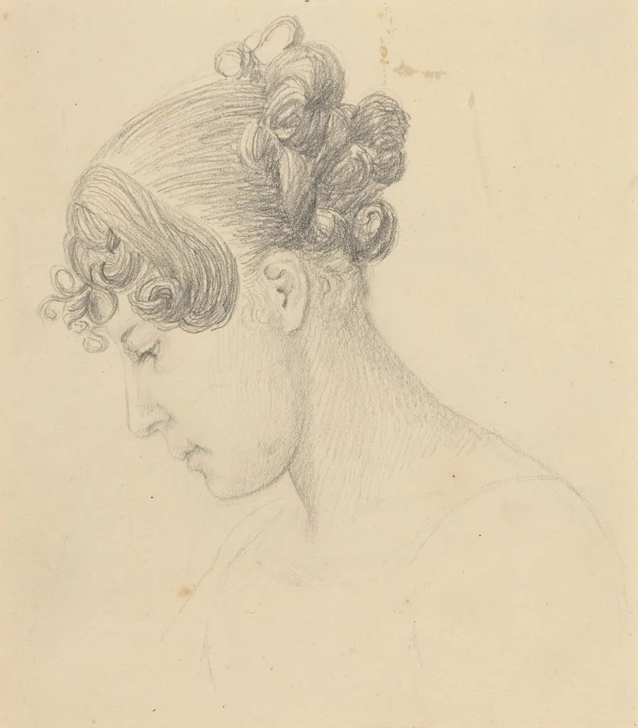 Head of a Woman Looking Down (Theresa Turner?) by John Flaxman