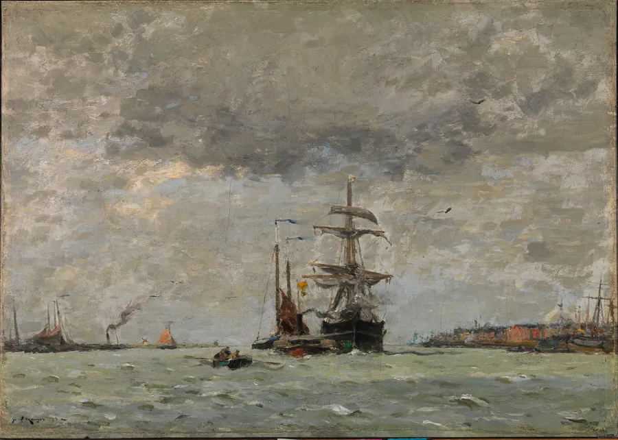 Entrance to the Harbor by Henry Ward Ranger, born Syracuse, NY 1858-died New York City 1916