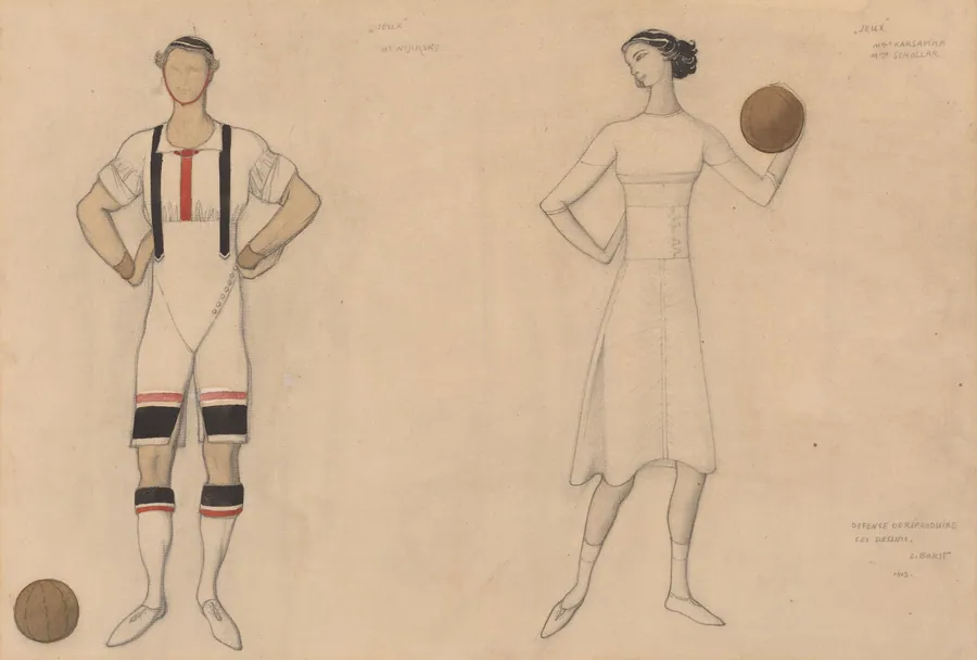 Costume Study for "Jeux" by Lev Samoilovich Bakst