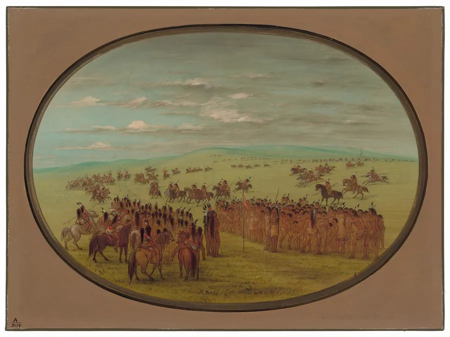 Horse Racing - Minatarrees by George Catlin
