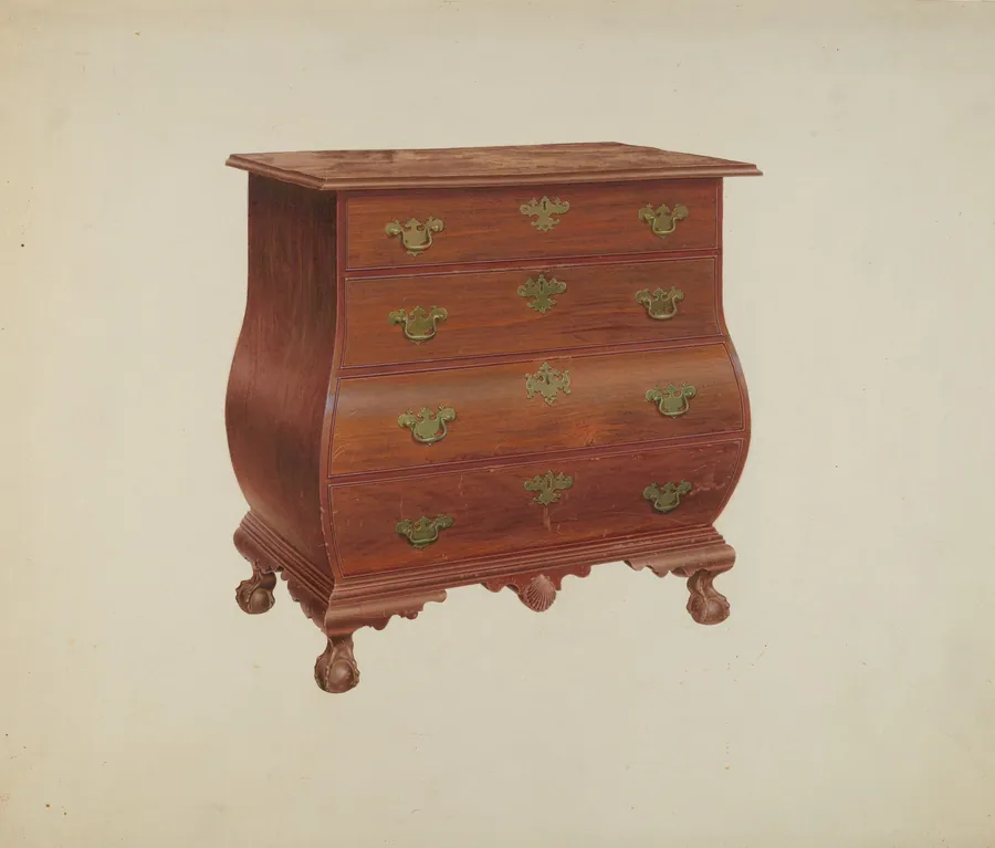 Bombe Front Chest of Drawers by Alfred H. Smith