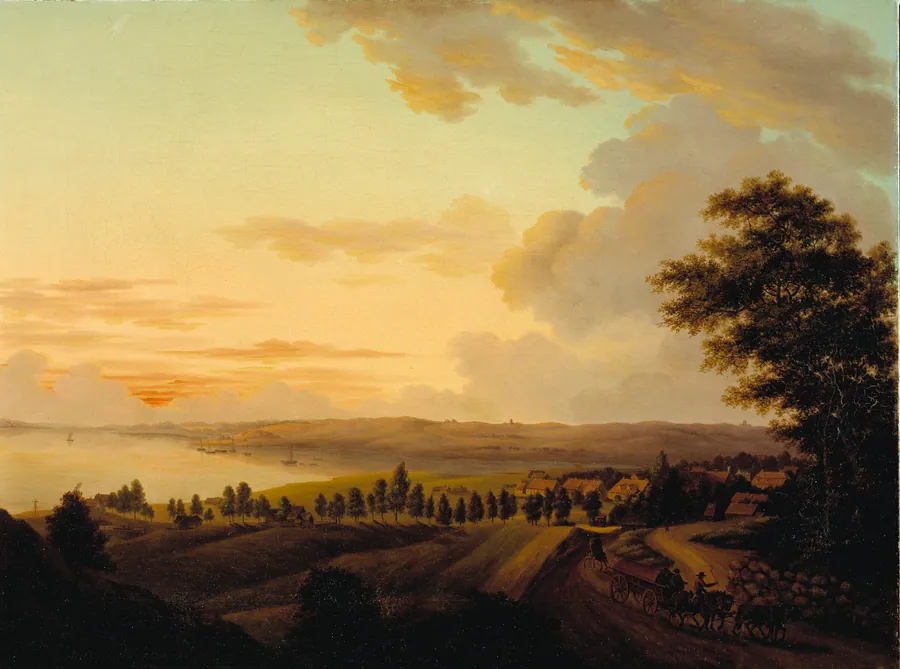 Sjællandsk landskab, aften by Heinrich Grosch