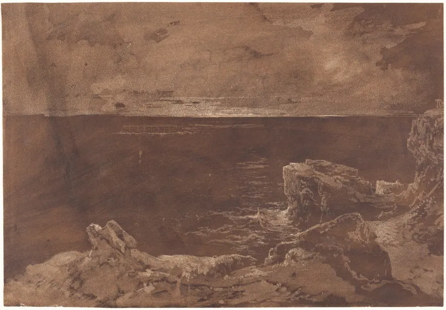 A Rocky Coast by Moonlight by William West