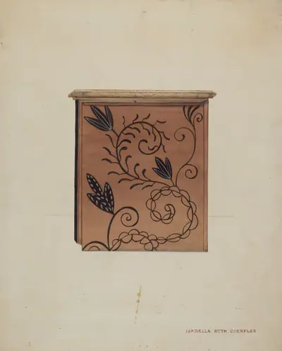 Side View of Guilford Painted Chest