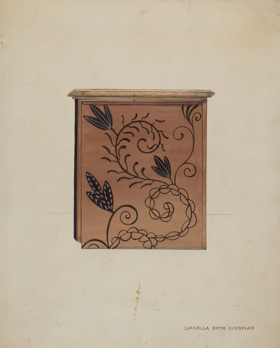 Side View of Guilford Painted Chest by Isabella Ruth Doerfler