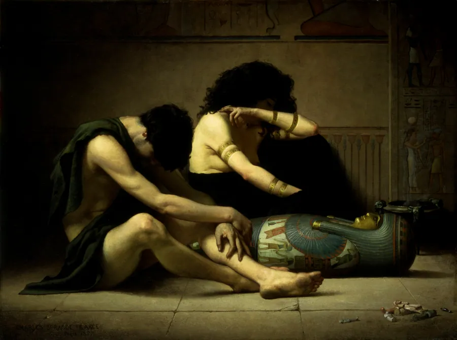Lamentations over the Death of the First-Born of Egypt by Charles Sprague Pearce, born Boston, MA 1851-died Paris, France 1914