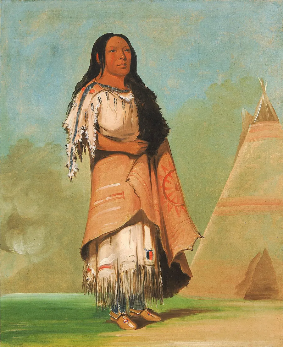 Ah'-kay-ee-pix-en, Woman Who Strikes Many by George Catlin, born Wilkes-Barre, PA 1796-died Jersey City, NJ 1872