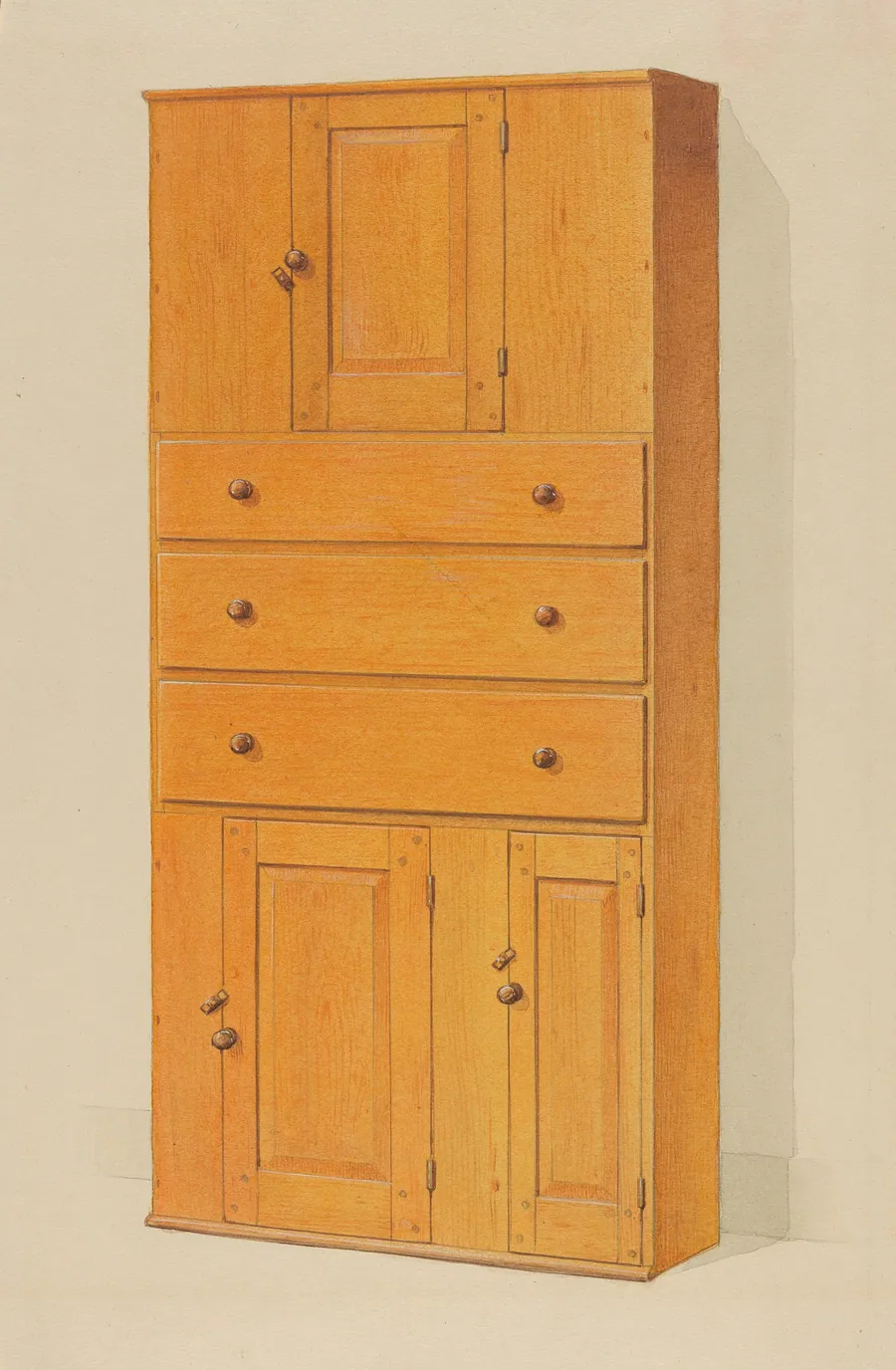 Shaker Cupboard with Drawers by Howard Weld