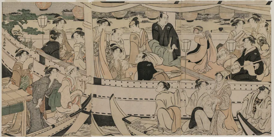 Boating Party on the Sumida River by Torii Kiyonaga