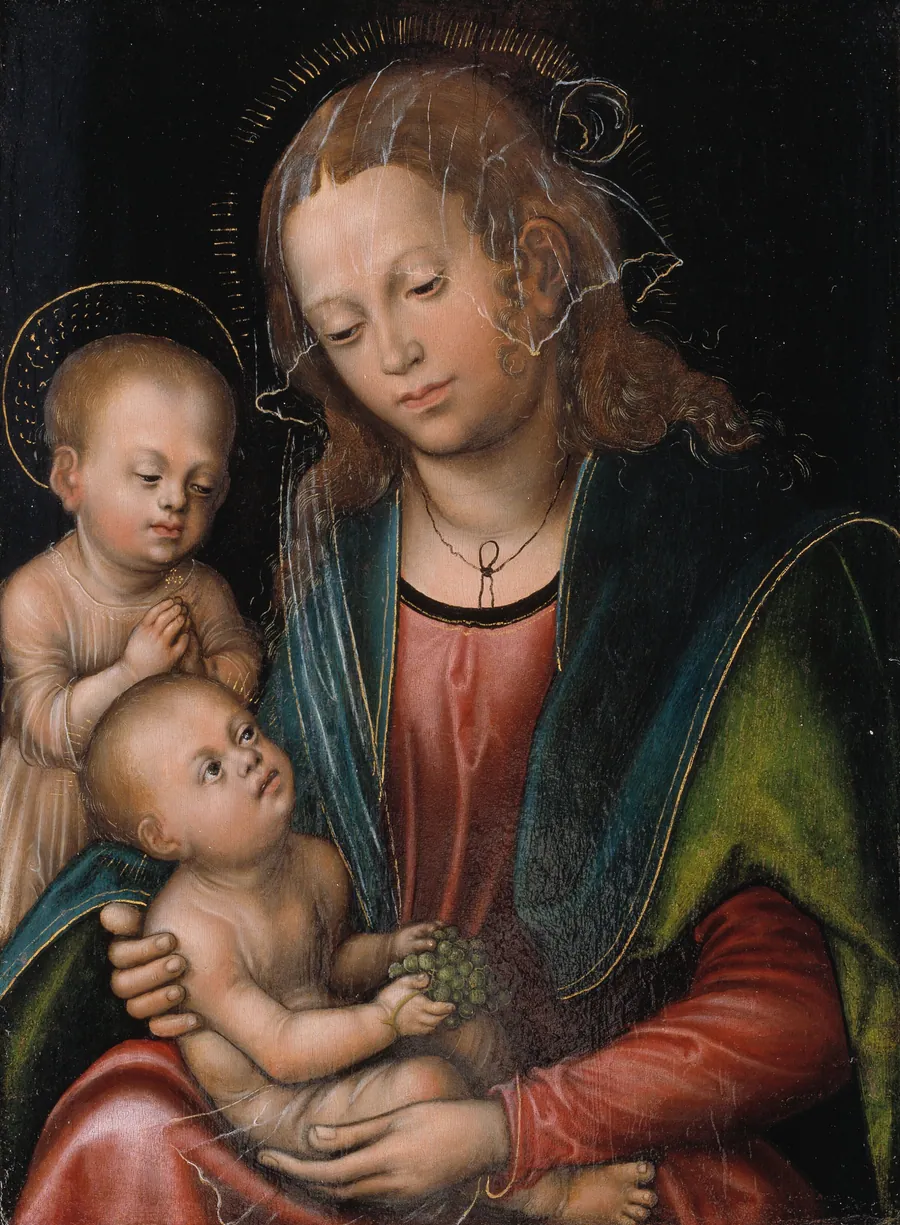 Maria med barnet og den lille Johannes by Lucas Cranach (I)