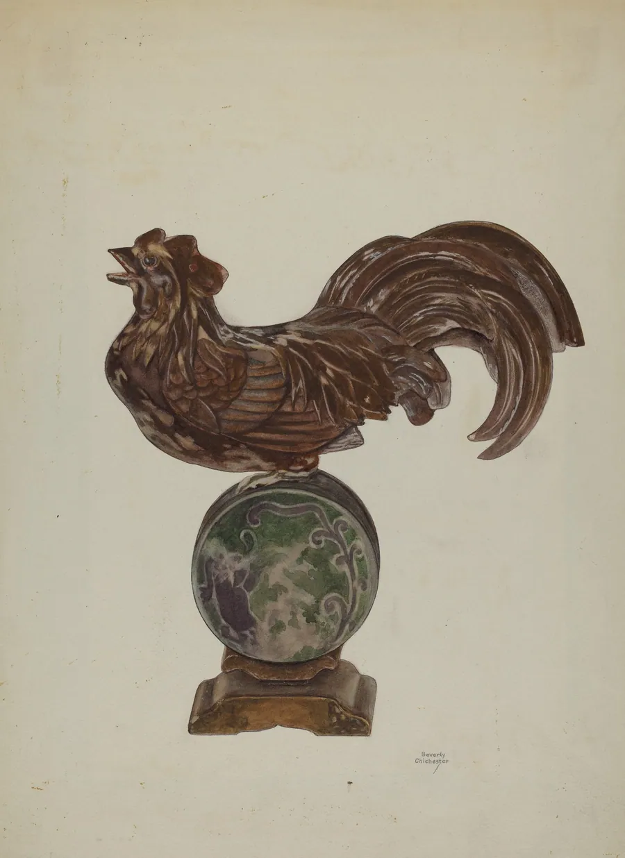 Pa. German Rooster Mantel Ornament by Beverly Chichester