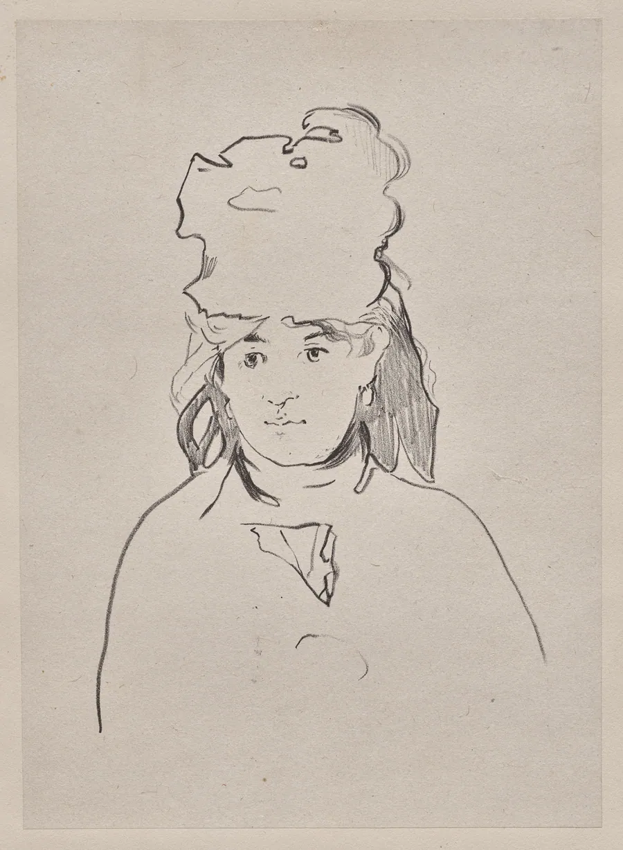 Berthe Morisot in Silhouette by Édouard Manet