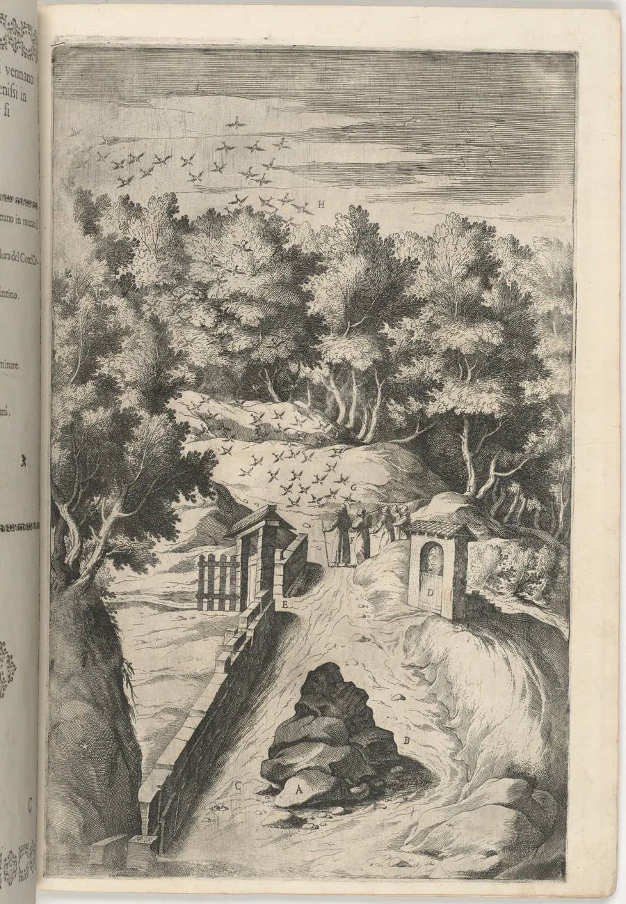 The Salutation of the Birds (Il Saluto degli uccelli) [plate C] by Jacopo Ligozzi