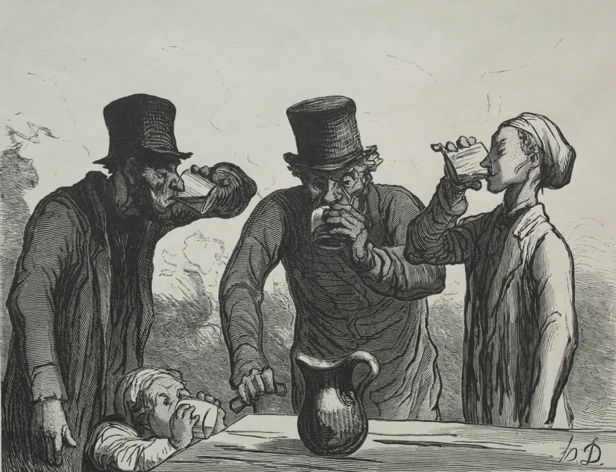 Physiology of Drinking: The Four Ages by Honoré Daumier