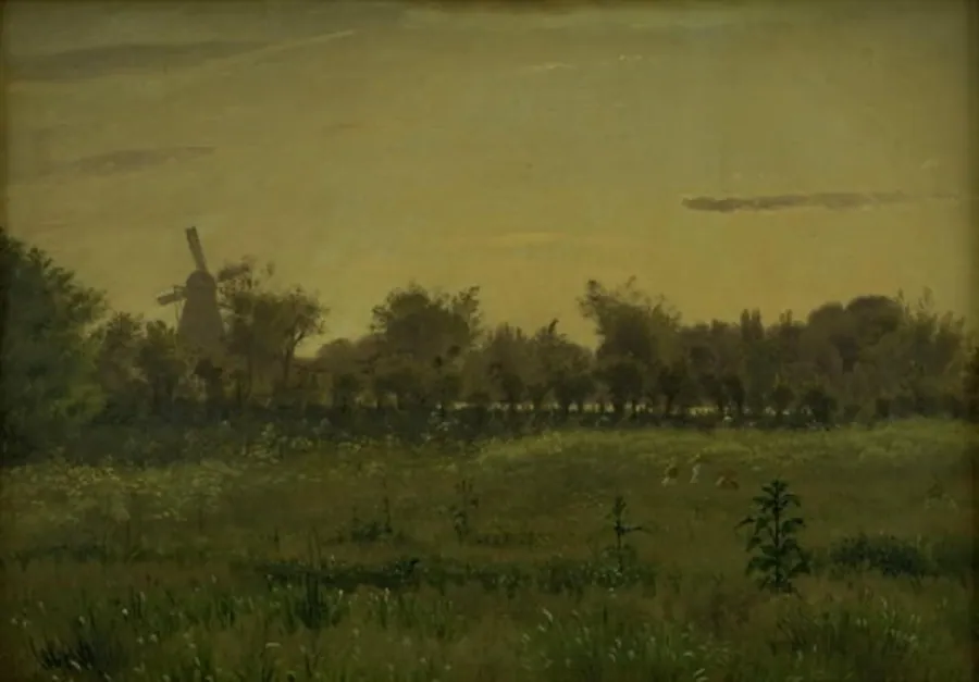 Engen ved kunstnerens bolig på Farimagsvej by Vilhelm Kyhn