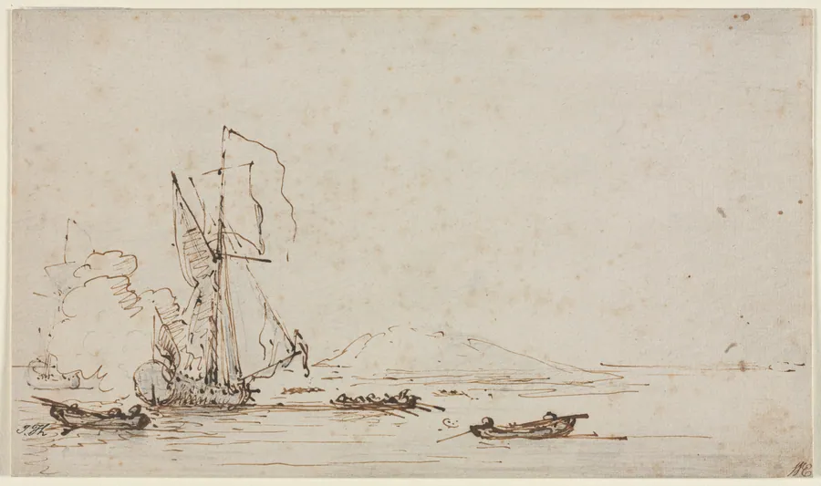 Yacht Receiving Salute by Willem van de Velde