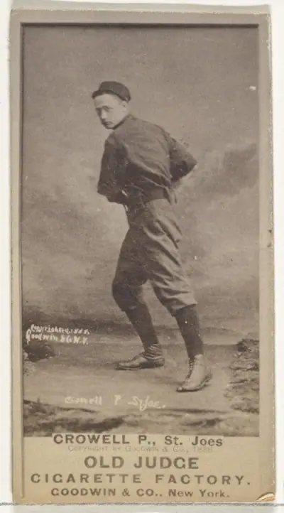 William Theodore "Billy" Crowell, Pitcher, St. Joseph Clay Eaters, from the Old Judge series (N172) for Old Judge Cigarettes