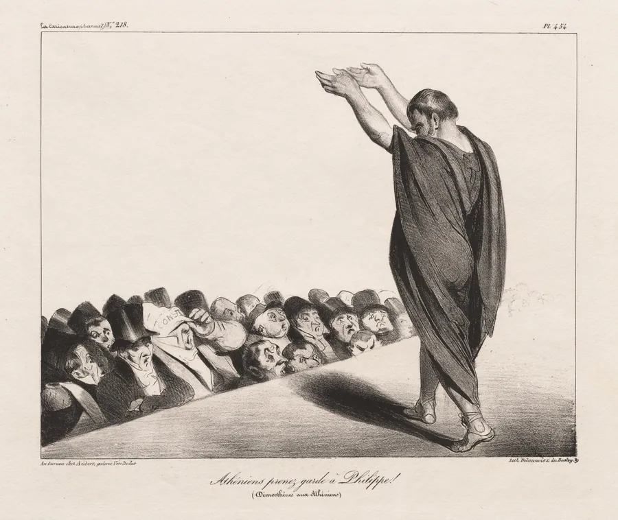 Athenians Beware of Phillip! (Demosthenes to the Athenians) by Honoré Daumier