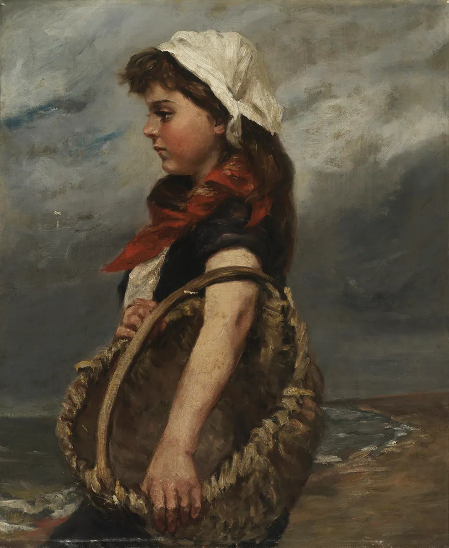 Girl with Basket by Alice Pike Barney, born Cincinnati, OH 1857-died Los Angeles, CA 1931