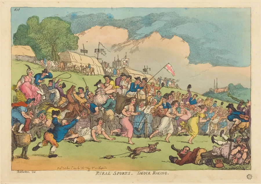 Rural Sports. Smock Racing by Thomas Rowlandson
