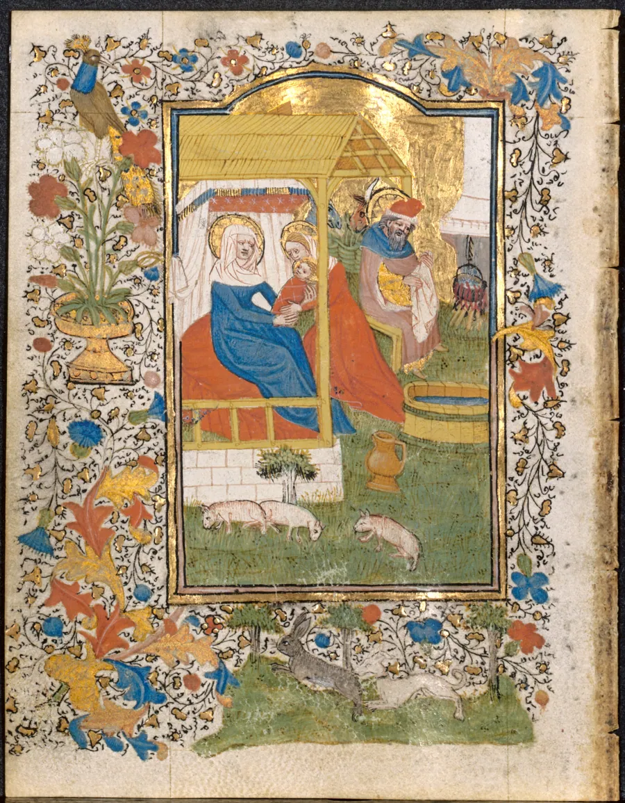 The Nativity: Leaf from a Book of Hours (3 of 6 Excised Leaves) by Henri d'Orquevaulx