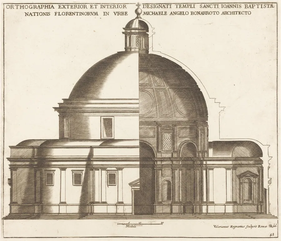 Section of the Church of Saint John the Baptist by Valerien Regnard
