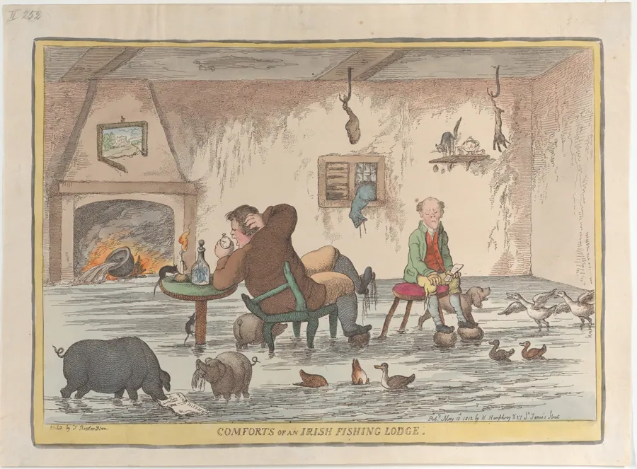 Comforts of an Irish Fishing Lodge by Thomas Rowlandson