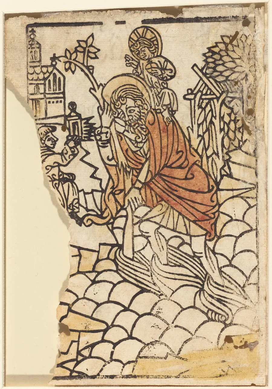 Saint Christopher [recto] by French 15th Century