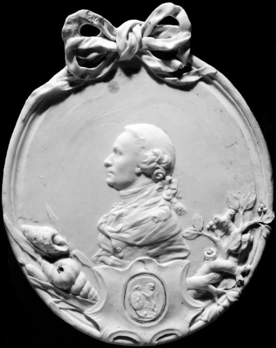 Portrætmedaillon forestillende Lorenz Spengler by Johan Jacob Schmid