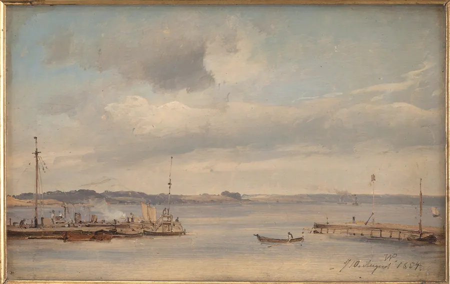 En bådehavn. Humlebæk by Vilhelm Petersen