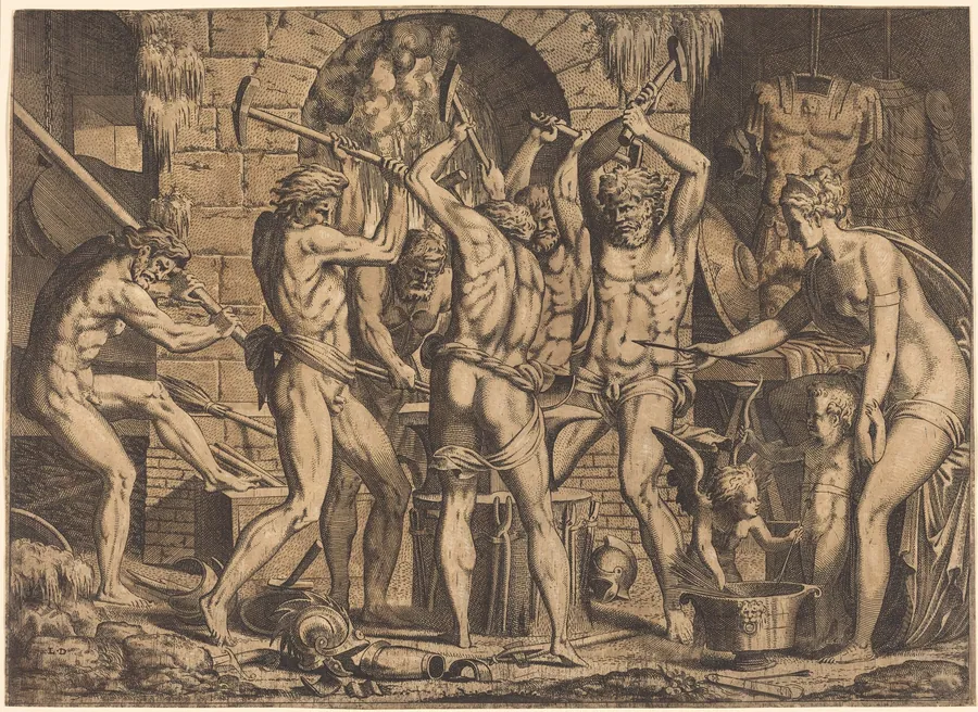 Venus at Vulcan's Forge by Léon Davent