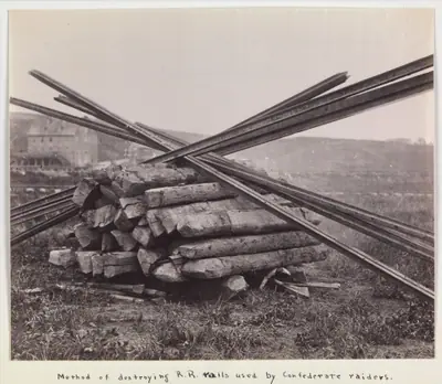 Confederate Method of Destroying Rail Roads at McCloud Mill, Virginia
