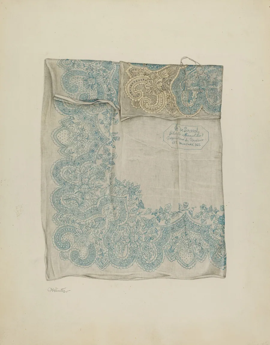 Embroidered Handkerchief by Charlotte Winter