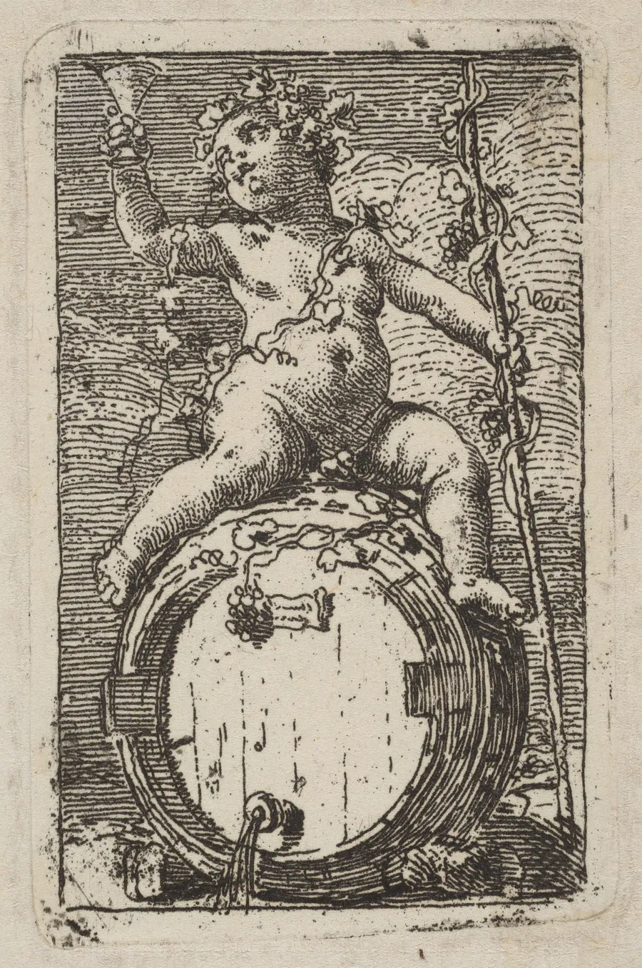 The Infant Bacchus Astride a Wine Barrel by Gaetano Gandolfi