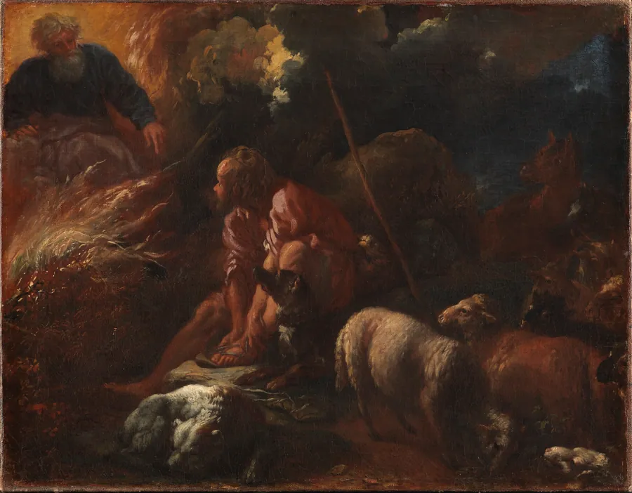 Moses og den brændende tornebusk by Lieven Mehus