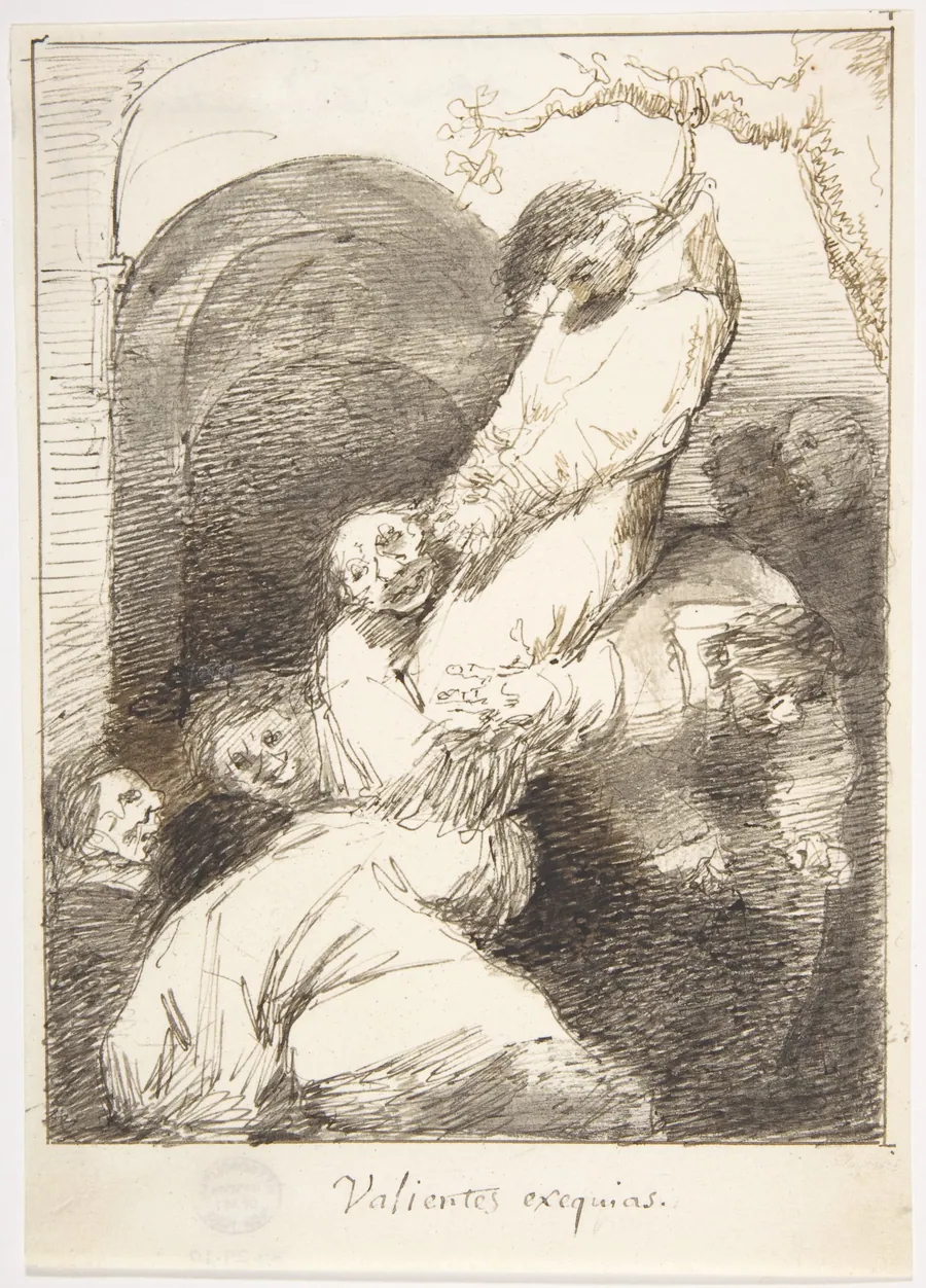 A Funeral with Honors ("Valientes exequias") by Leonardo Alenza y Nieto