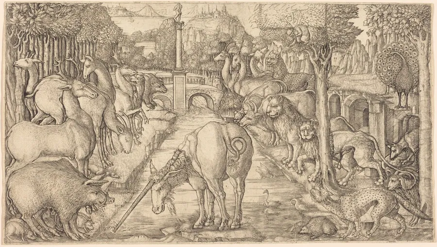 The Unicorn Purifies the Water with Its Horn by Jean Duvet
