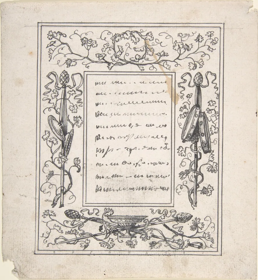 Design for a border with Cymbals and Tambourines by Carl Alexander von Heideloff